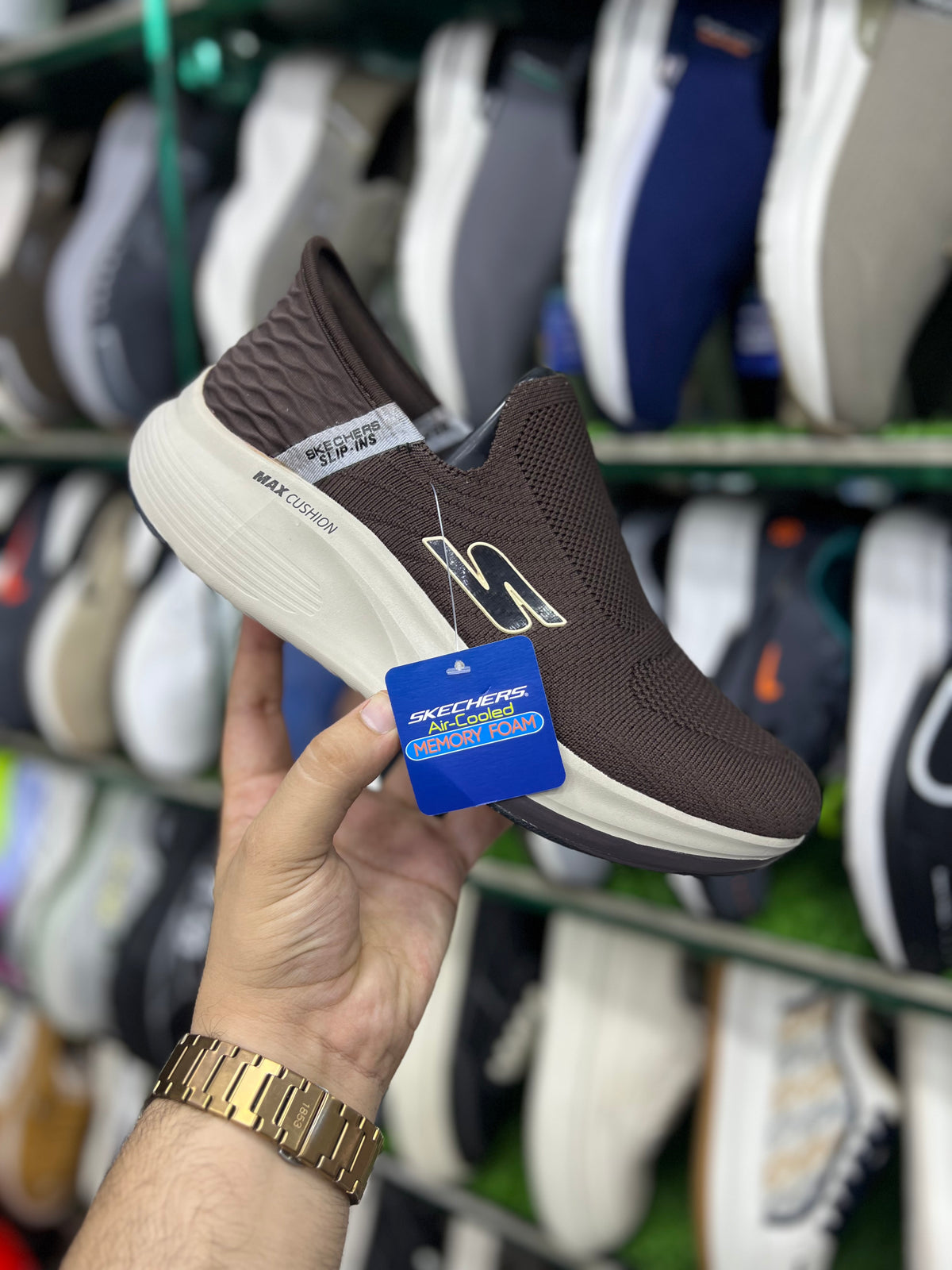 Skechers Slip ins Max Cushion - Brown