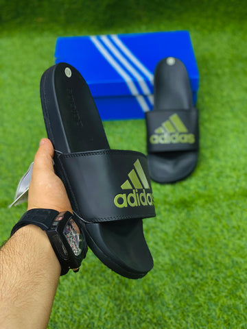 AD Soft Sole Slides - Black/Green