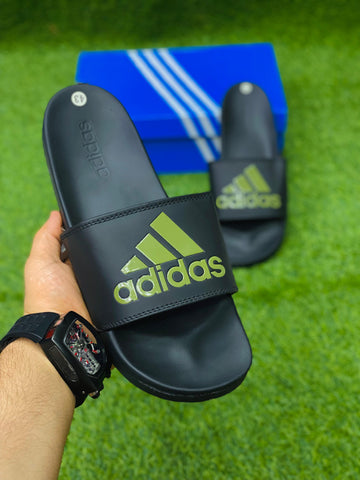 AD Soft Sole Slides - Black/Green