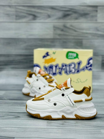 Fashion Sneakers High Sole - White/Brown