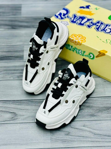 Fashion Sneakers High Sole - White/Black