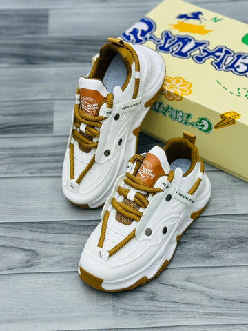 Fashion Sneakers High Sole - White/Brown