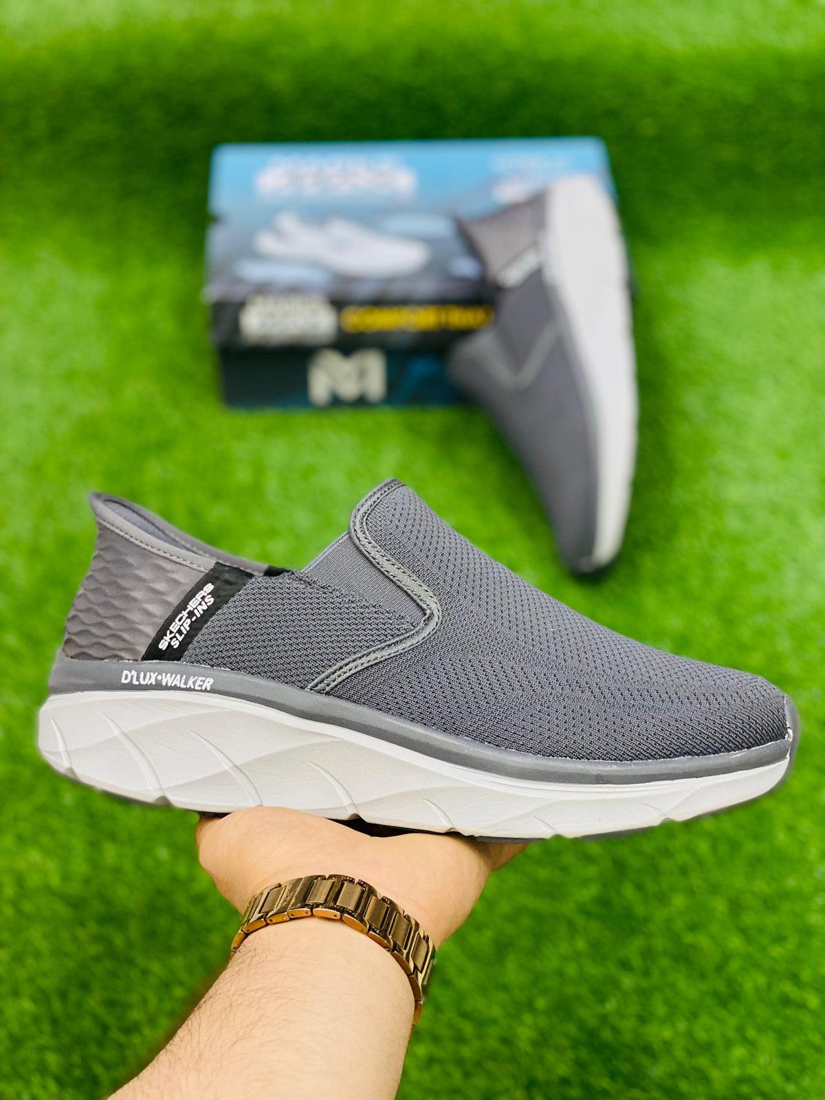 Skechers Delux walker 4.0 Light weight Slip Ins - Grey