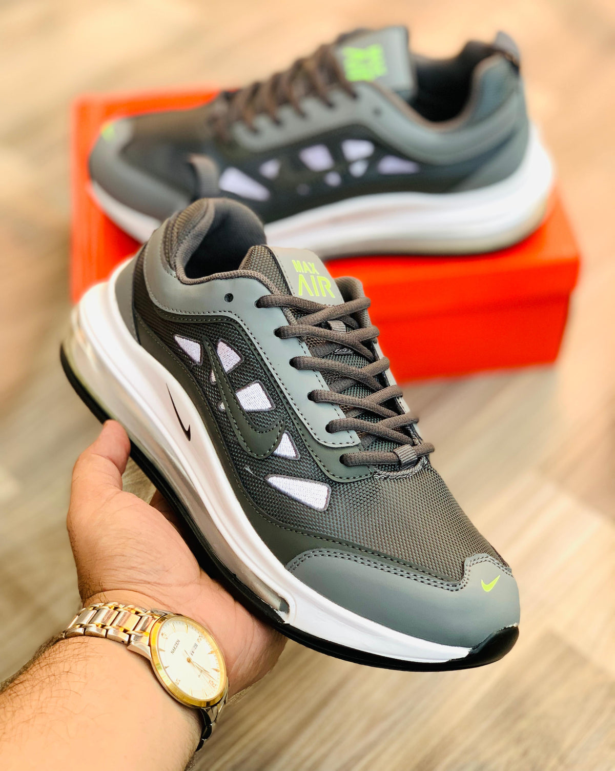 Nk Air Max Run - Grey/Green