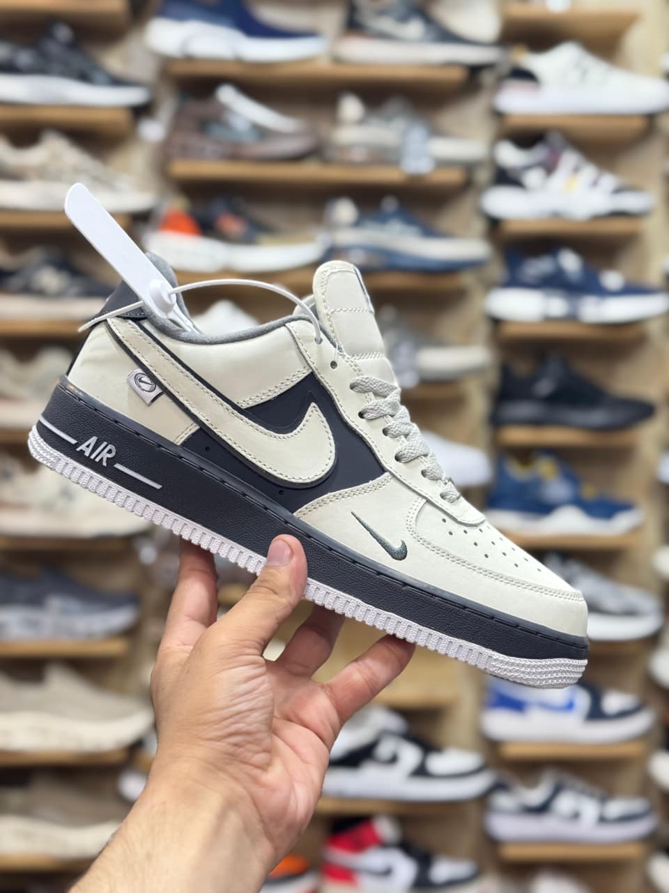 Nk Air Force Beige/Grey Premium Quality (Dot Perfect)