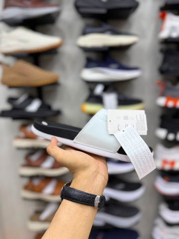 AD Logo Soft Sole Slides - White/Black