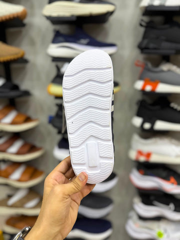 AD Logo Soft Sole Slides - White/Black