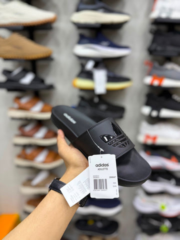 AD Logo Soft Sole Slides - All Black