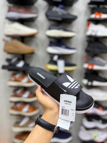AD Logo Soft Sole Slides - Black/White