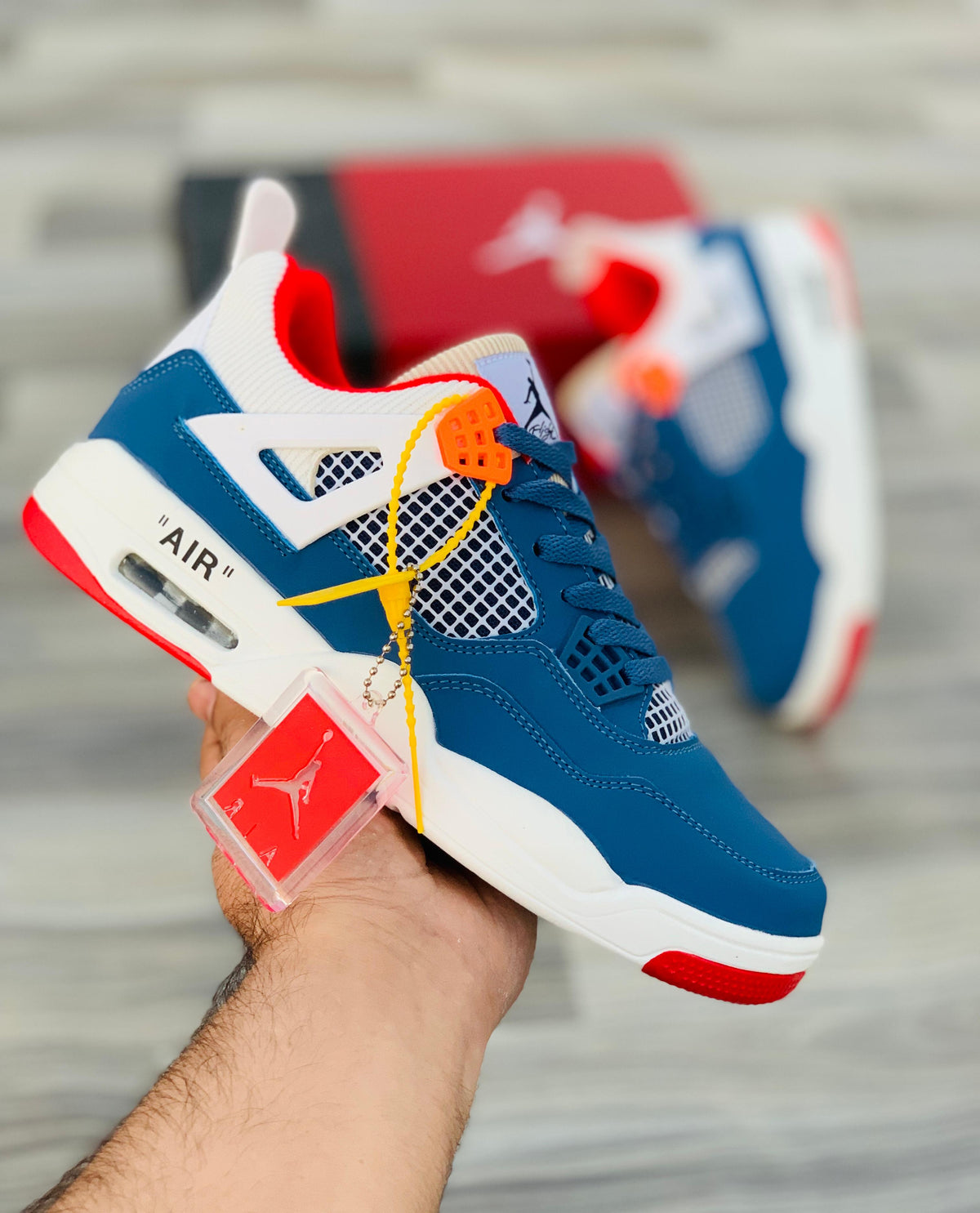 Nk Air Jordan 4 Blue/Orange