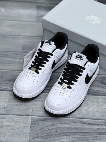 Nk Air Force White/Black Pure Leather (Dot Perfect)