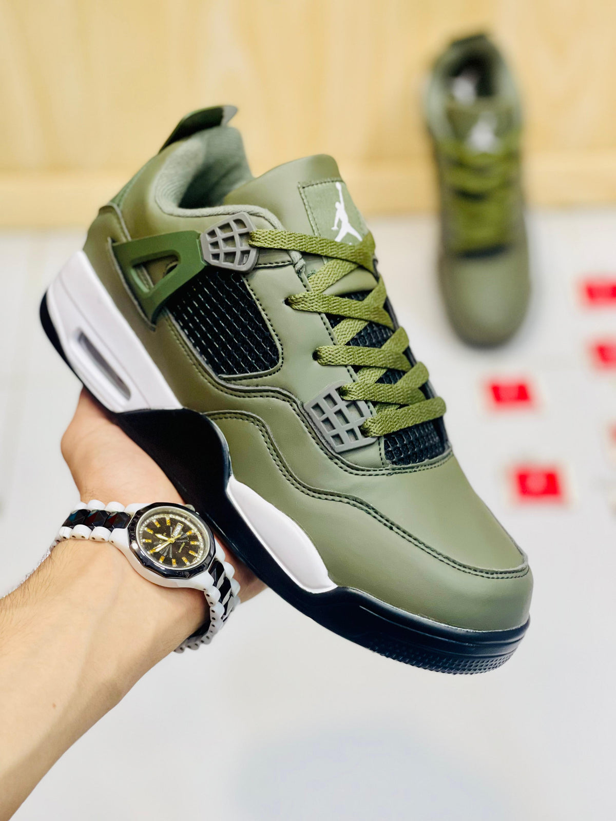 Army green shoes best sale