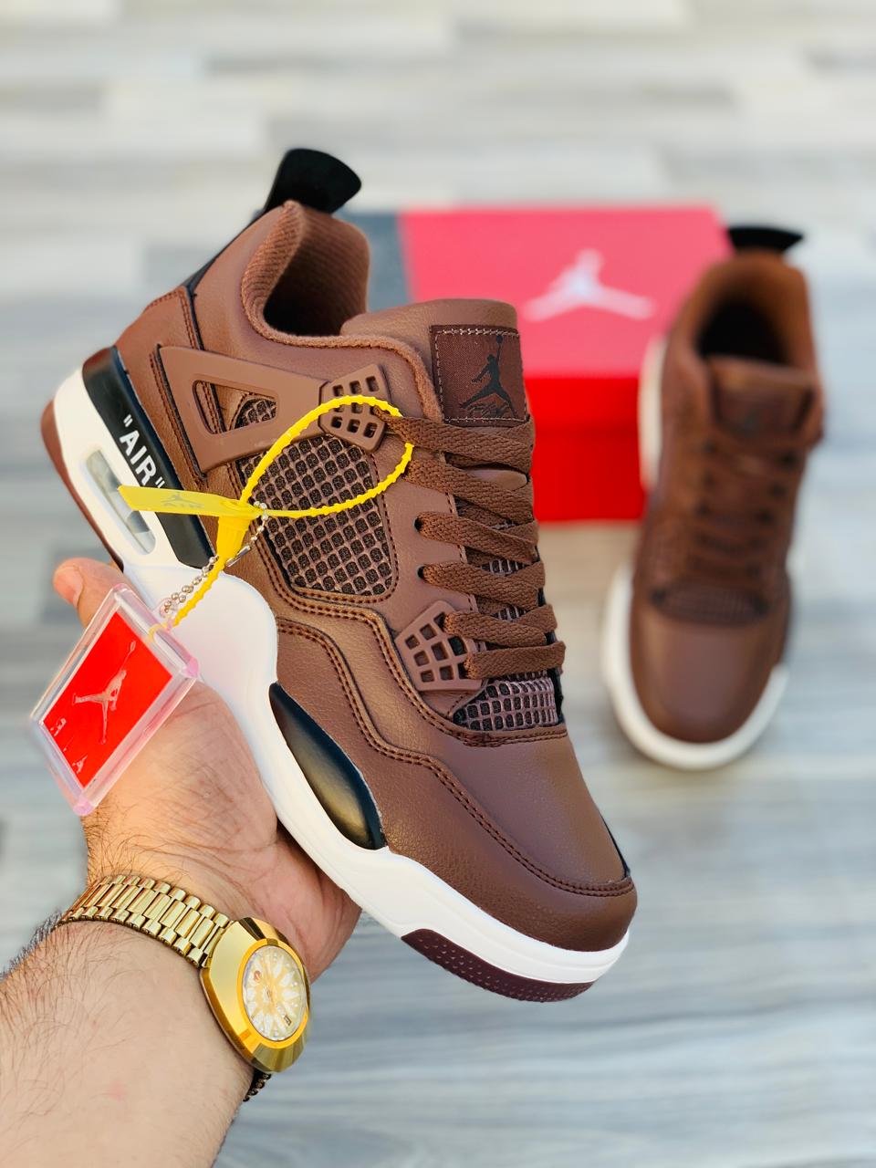 Nk Air Jordan 4 Brown/White