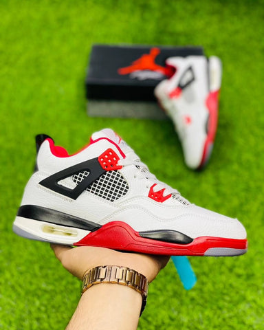 Nk Air Jordan 4 White/Red