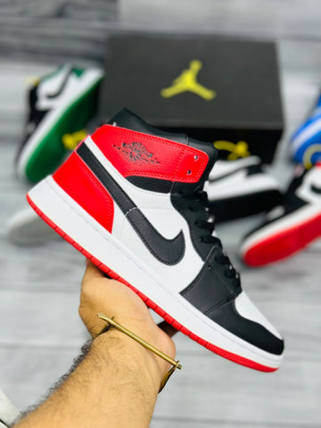 Nk Air Jordan Mid - Red Black