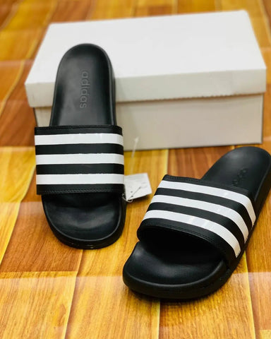 AD Slides Three Stripes - Black/White