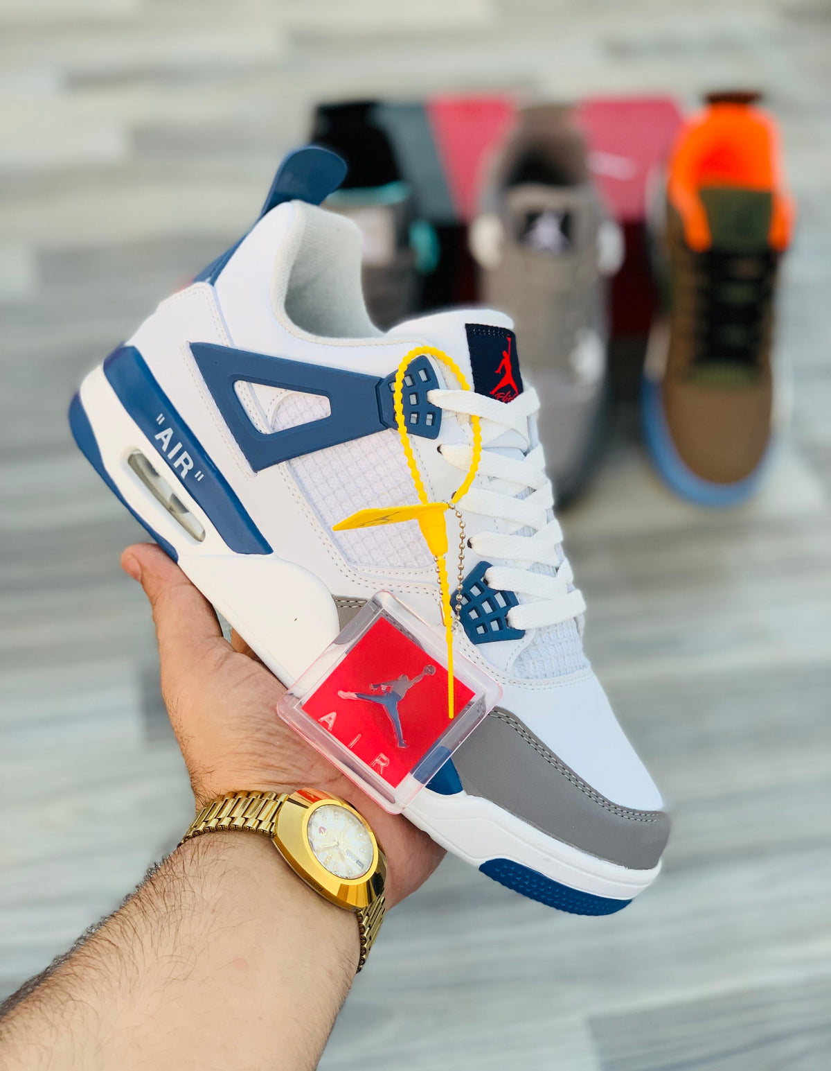 Nk Air Jordan 4 White/Blue