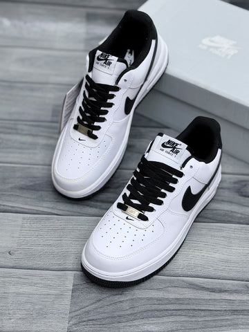 Nk Air Force White/Black Pure Leather (Dot Perfect)
