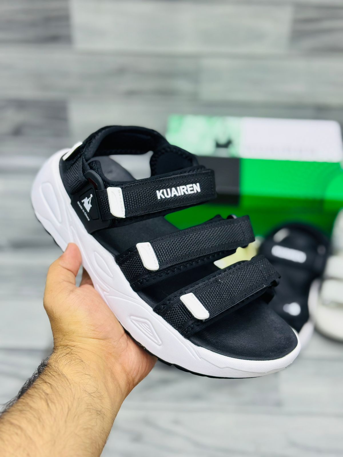 KUAIREN Imported Sandals Design 1 - Black