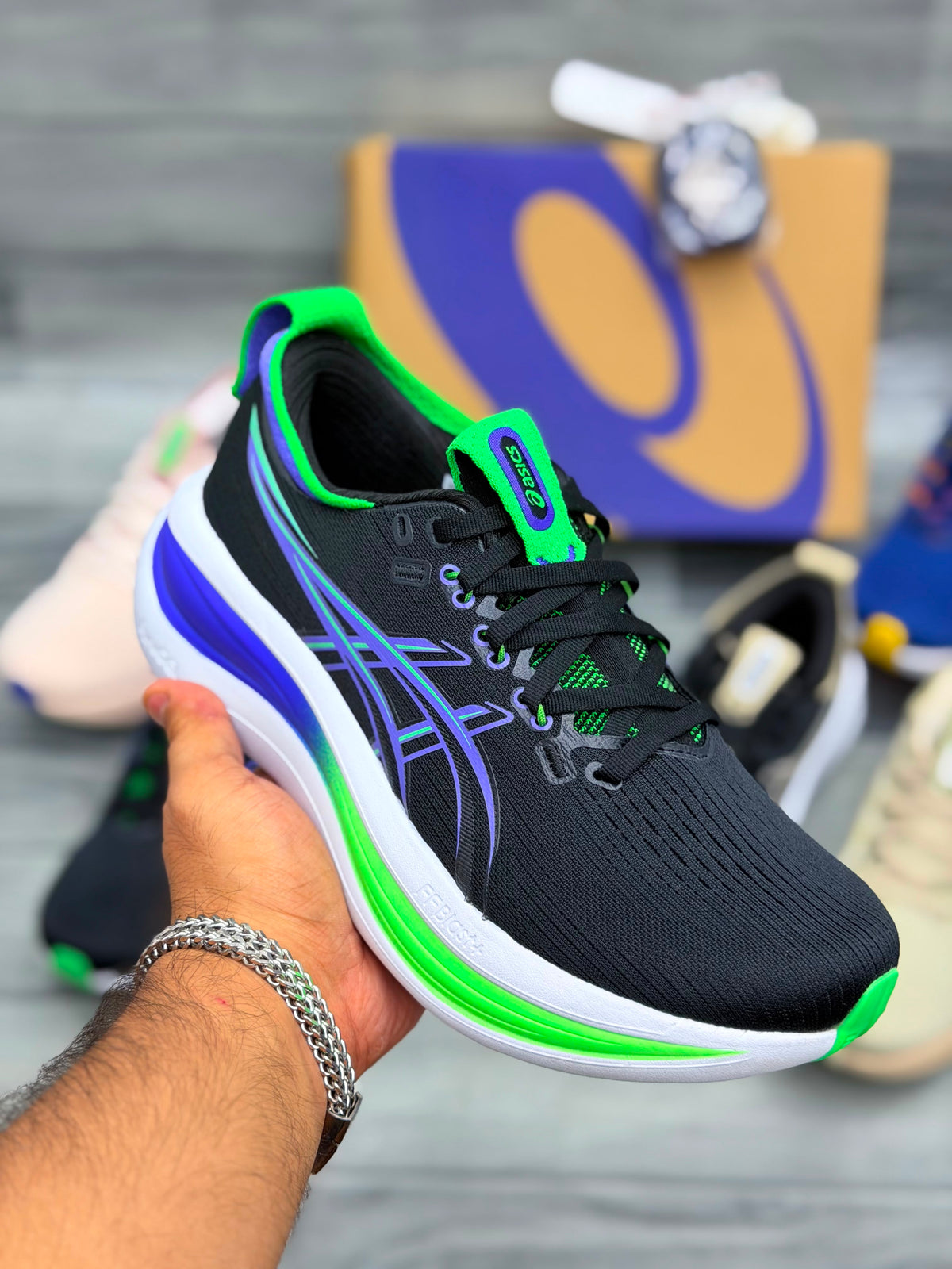 ASICS GEL-NIMBUS 28 (BLACK/GREEN)
