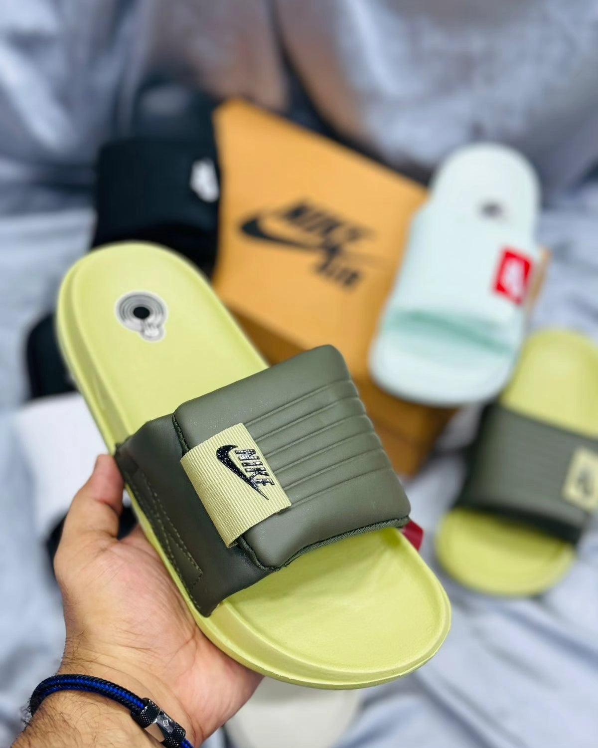 Nk Soft Sole Slides - Green