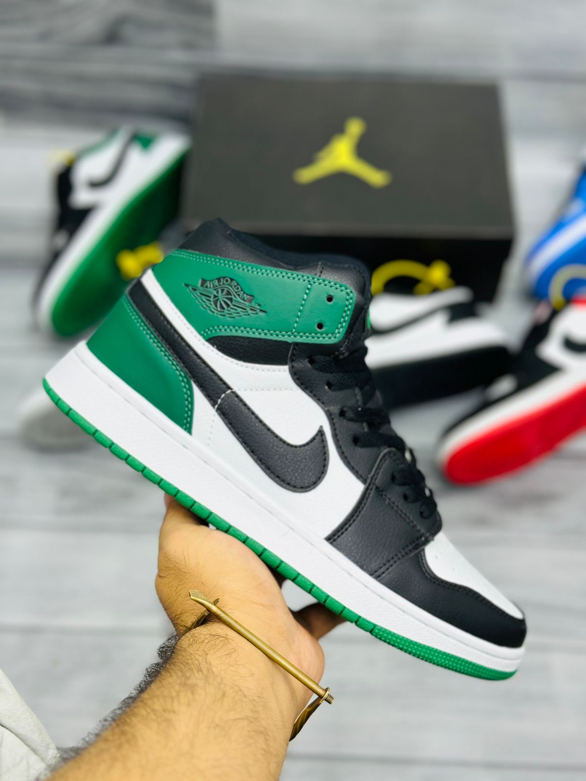 Nk Air Jordan Mid - Green Black