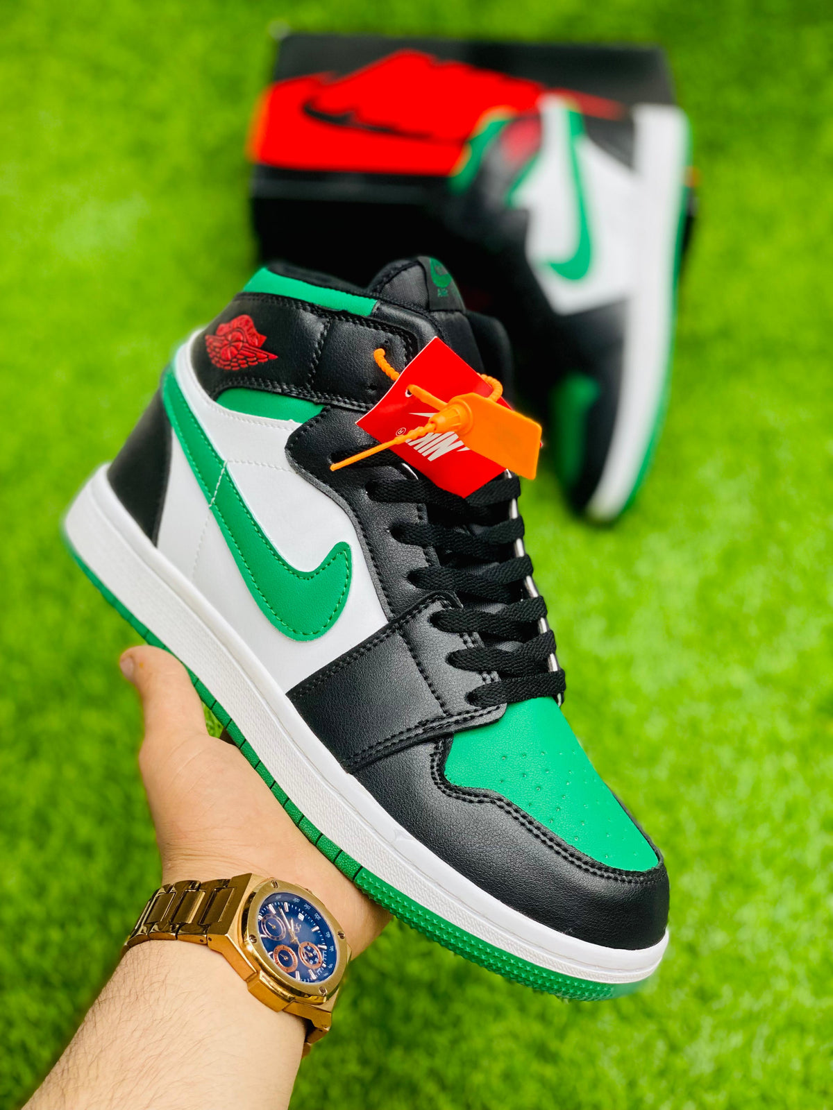 Nk Air Jordan 1 Green toe highs