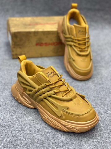 Fashion Sneakers - Balmainn Mustard