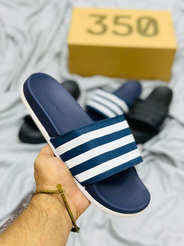 AD Slides Three Stripes - Blue/White